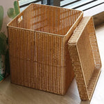 Panier à linge osier multifonctions avec couvercle - Vignette | Au comptoir des paniers