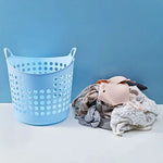 Panier à linge plastique bleu avec poignées - Vignette | Au comptoir des paniers