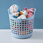 Panier à linge plastique bleu avec poignées - Vignette | Au comptoir des paniers