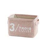 Panier de rangement de jouet rose en lin - Vignette | Au comptoir des paniers
