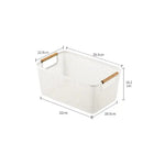 Panier de rangement salle de bain avec poignées en bois - Vignette | Au comptoir des paniers