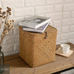 Panier effet osier rangement avec couvercle - Vignette | Au comptoir des paniers