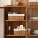 Panier en osier rangement rectangulaire avec tissu - Vignette | Au comptoir des paniers