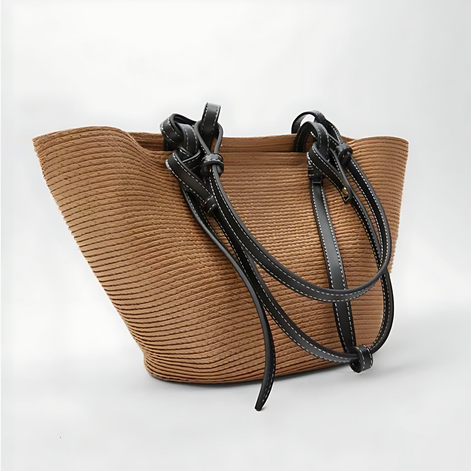 Sac panier fourre-tout avec anses noires robuste