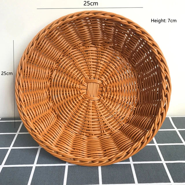 photo d'un panier à pain en osier rond de taille M