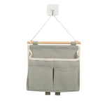 Panier suspendu en tissu gris ou blanc multi-poches - Vignette | Au comptoir des paniers