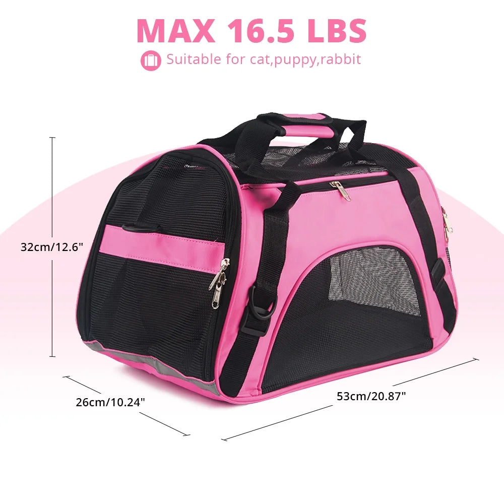 Dimension du sac rose pour transporter le chat