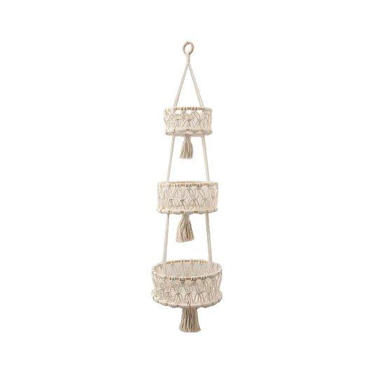 Panier à fruit à étage en macramé authentique