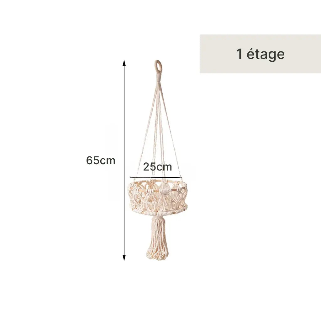 Dimensions du Panier à fruit à étage en macramé à 1 étage