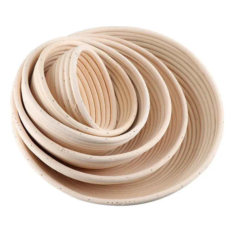 Panier à pain rond en rotin doublé de type banneton Au comptoir des paniers