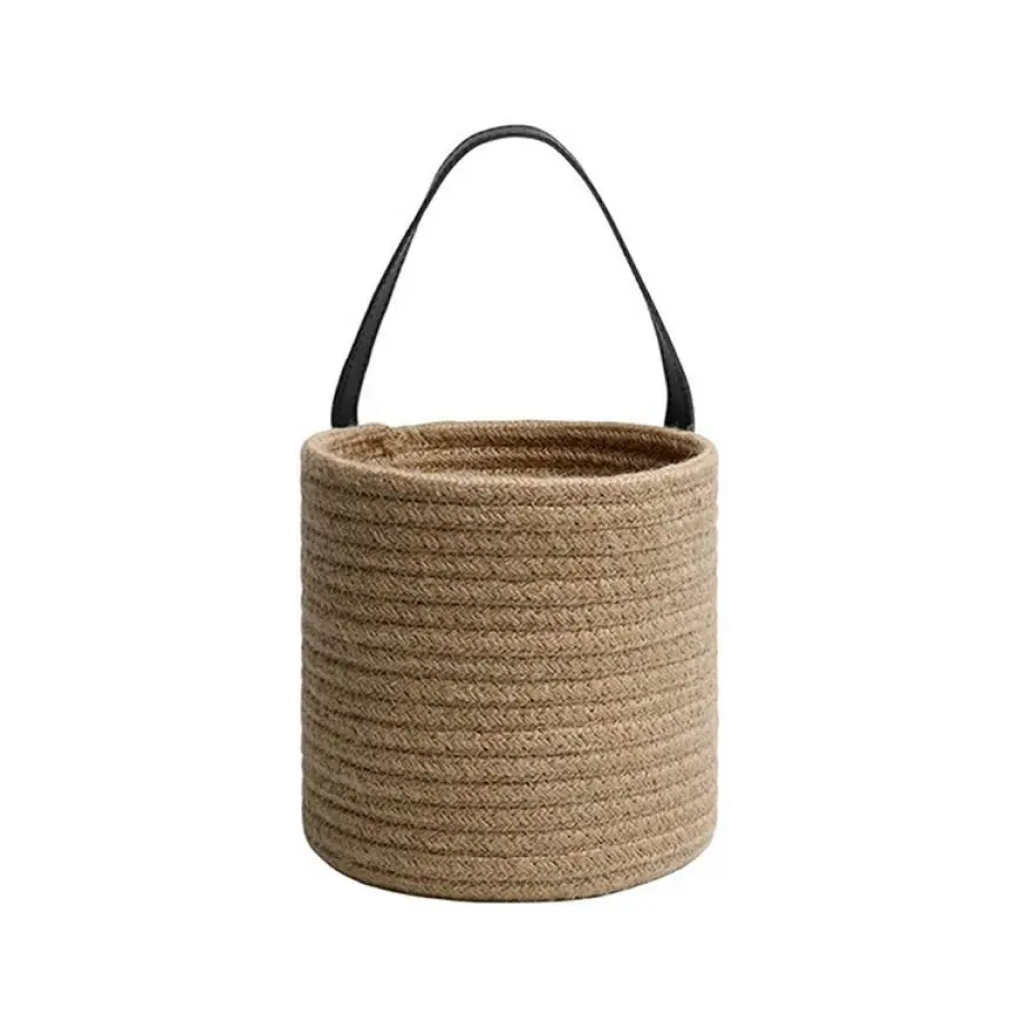 Panier suspendu en jute marron