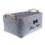 Panier de rangement gris pour chien avec motif os - Vignette | Au comptoir des paniers