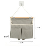 Panier suspendu en tissu gris ou blanc multi-poches - Vignette | Au comptoir des paniers