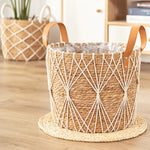 Panier marocain en jute cache pot tressé à la main - Vignette | Au comptoir des paniers