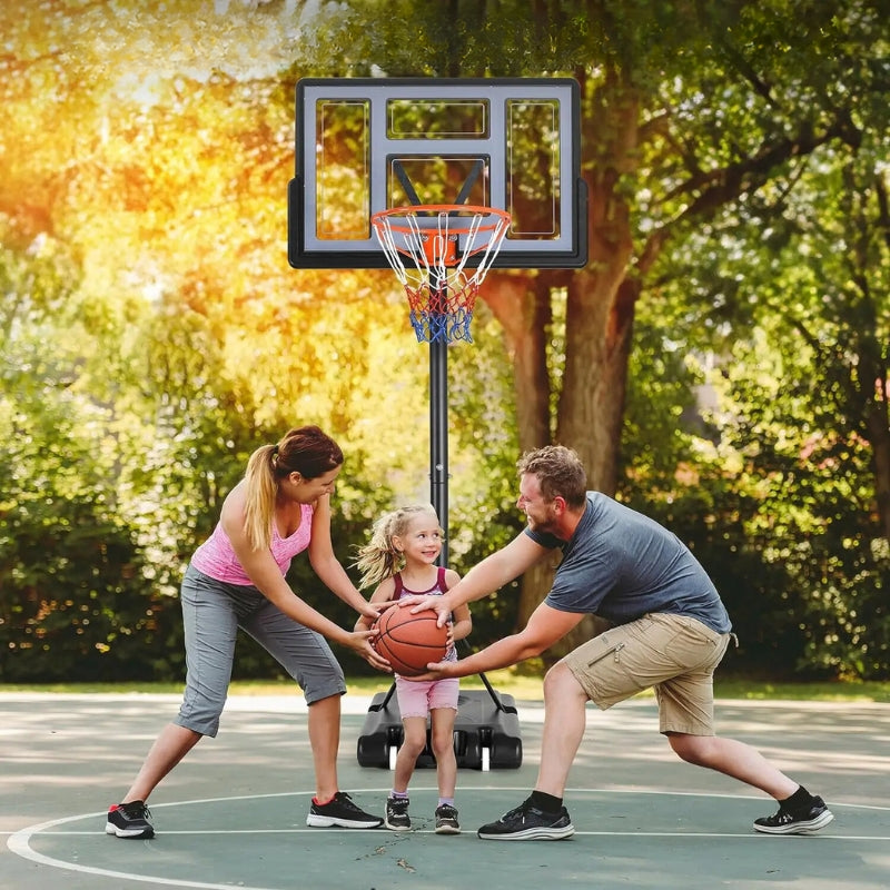 Panier de basket sur pied ajustable avec roulettes