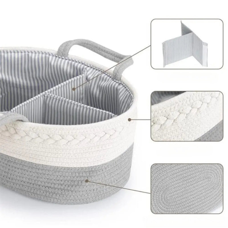 Panier rangement bébé avec compartiments détachables