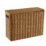 Panier effet osier rangement rectangulaire avec couvercle - Vignette | Au comptoir des paniers